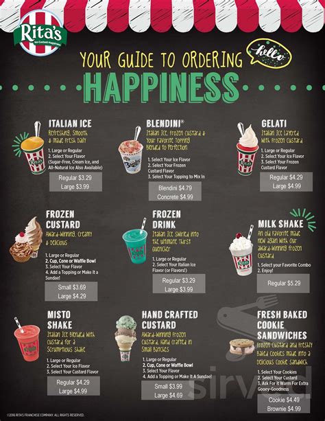 rita's italian ice menu|More.